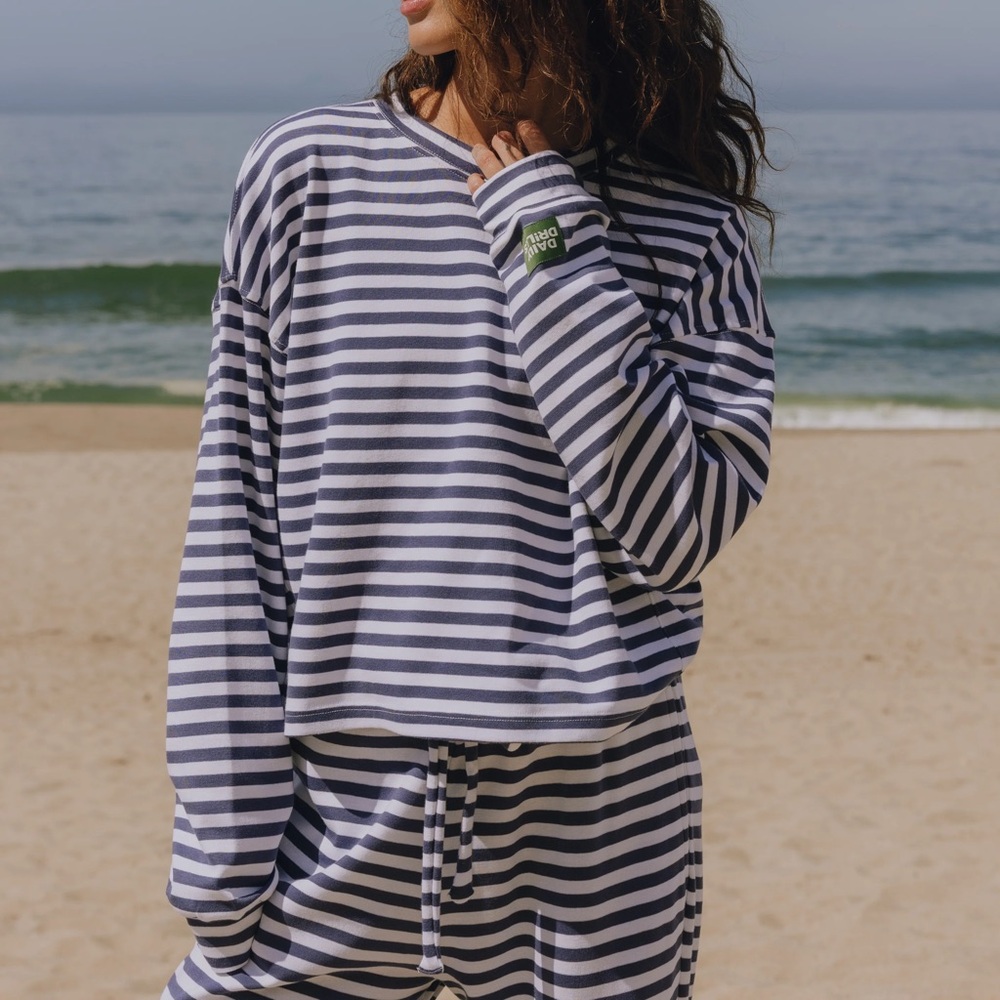 DAILY DRILLS Navy Striped Short Set